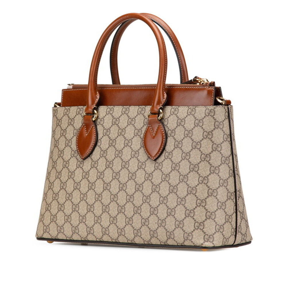 GUCCI Authentic Brown Leather Shoulder Bag - Picture 2 of 11